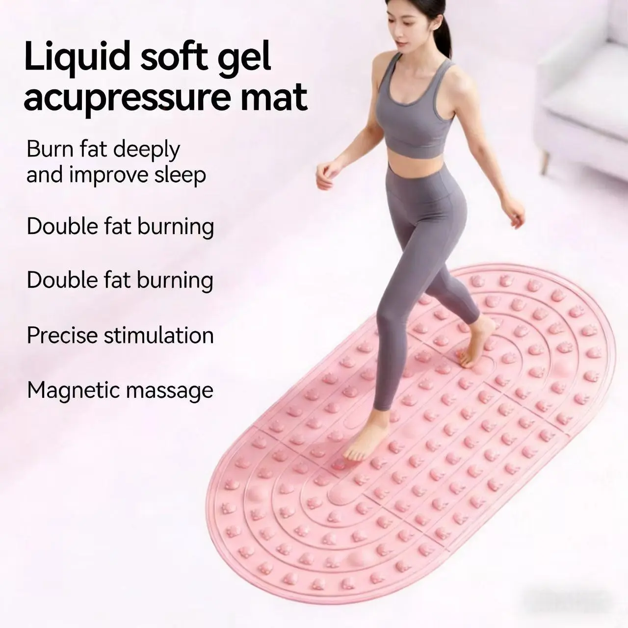 Liquid Soft Silicone Acupressure Mat, Extra Long Foot Massage Pad for Home, Slimming Jogging & Fitness Massager  Fat Burning Better Sleep