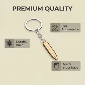 Army Style Metallic Bullet Keychain, Tactical Military Design - Perfect for Car Mirror/Backpack Decoration & Unique Holiday Gift
