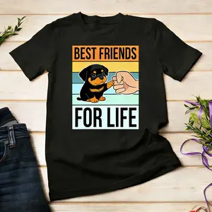 Rottweiler Best Friends For Life T-Shirt, Unisex Cotton Tee, Cute Dog Graphic, Animal Lover Gifts, Comfortable Top, Great For Dog Owners