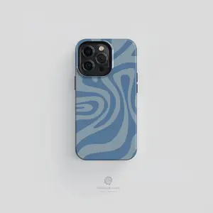Groovy Baby Blue Patterned Tough iPhone Case  iPhone 15 14 13 12 11 Pro Max Case, iPhone 13 12 Mini Case, iPhone XS Max Case, iPhone X Case