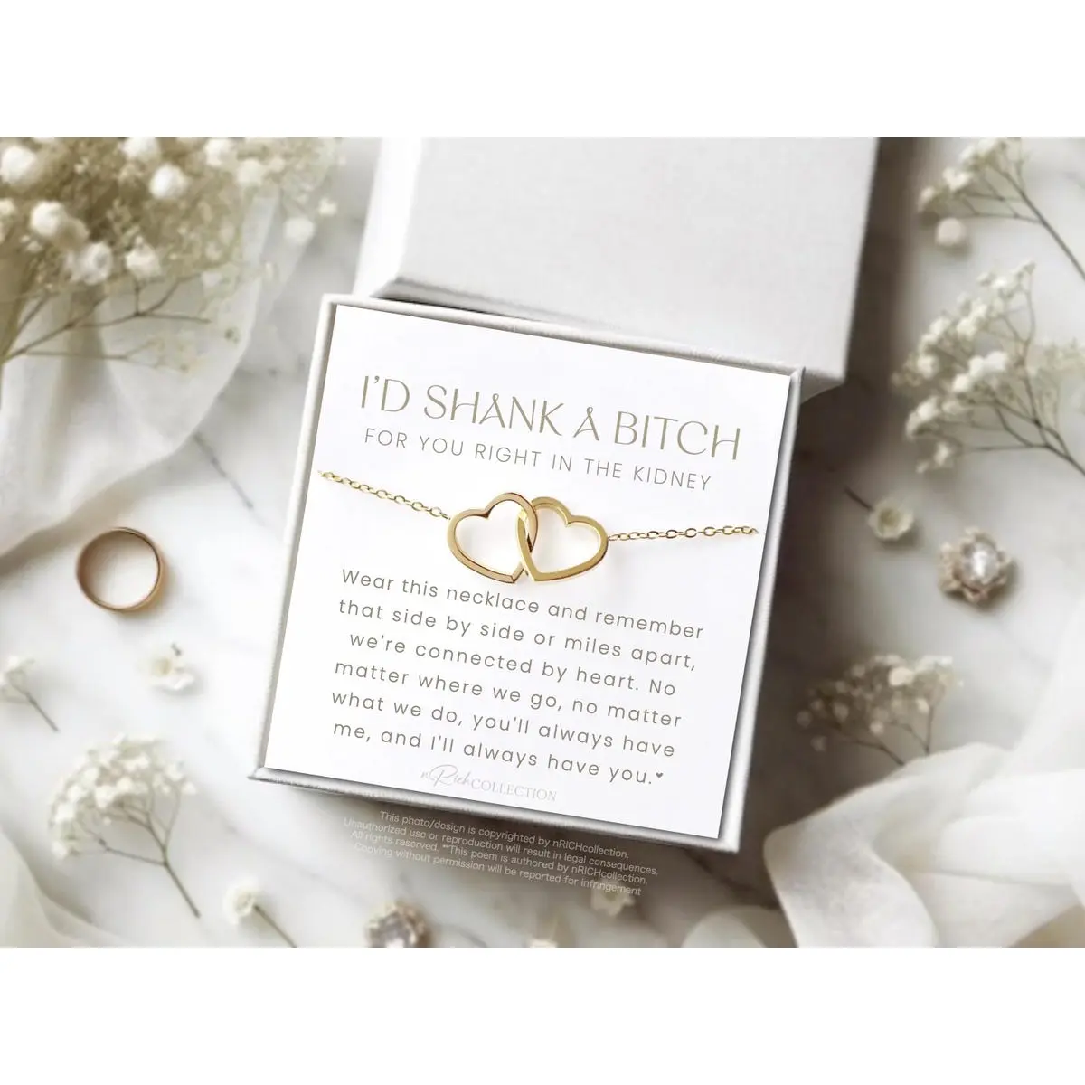 I'D Shank A Bitch For You Necklace Best Friend Gift Bridesmaid Gift Bff Friend Gift Gift For Woman Birthday Present Tribe Necklace Heart