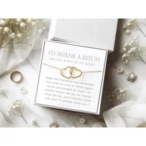 I'D Shank A Bitch For You Necklace Best Friend Gift Bridesmaid Gift Bff Friend Gift Gift For Woman Birthday Present Tribe Necklace Heart