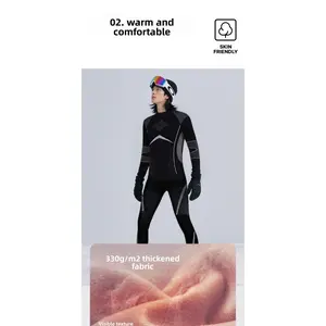 Women's 2025 New Winter 330g/m² Thick Skin-Friendly Quick-Dry Warm Ski Base Layer Sports Set, Professional Outdoor Skiing Clothing (Wholesale)