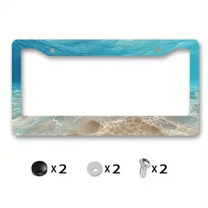 1pc 6.3x12.2inch(16x31cm) Metal License Plate Frame Cover with Sea Turtle Design for Car Front Decoration