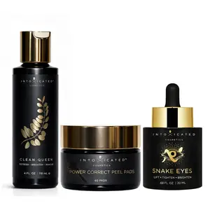 Cristina's Top Picks Bundle Featuring Clean Queen Glycolic Cleanser Power Correct Peel Pads & Snake Eyes Eye Serum for Anti-Aging Skincare