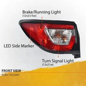 Tail Light Fit For 2013-2017 Chevrolet Traverse Left Halogen Lamps With Bulb