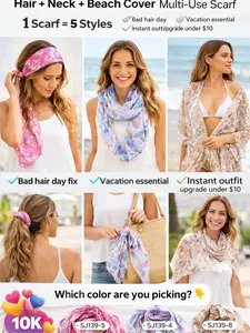 10K LIKES GIVEAWAY PICK YOUR COLOR - Abstract Brushstroke Lightweight Infinity Scarf – Soft Airy Women’s Fashion Loop Scarf