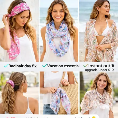 Women’s Viscose Abstract Brushstroke Lightweight Infinity Scarf - Continuous Loop Seamless Design, Flowing Brushstroke Inspired Pattern, Contemporary Abstract Print Scarf, All-Season Layering Accessory, Soft Airy, Pick Your Color