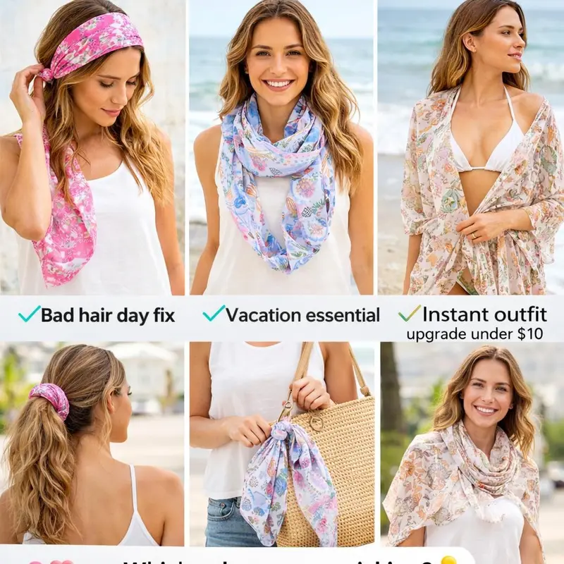 Women’s Viscose Abstract Brushstroke Lightweight Infinity Scarf - Continuous Loop Seamless Design, Flowing Brushstroke Inspired Pattern, Contemporary Abstract Print Scarf, All-Season Layering Accessory, Soft Airy, Pick Your Color