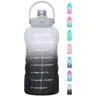HydroPal Leakproof Large 1-Gallon/128oz/3.8L BPA-Free Unisex Portable Reusable Washable Fitness Sports Water Bottle with 2-IN-1 Lid, Straw, Motivational Drink Time Markings