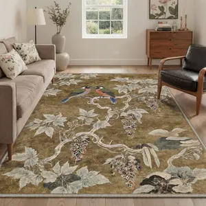 【Deals For You Days】BEIMO Home Carpet – Machine Washable, Soft, Pet Friendly, Non-Slip Area Rug, Perfect Floor Rug for Living Room, Bedroom, Kitchen, Hallway ,ARE2038-VINE