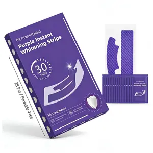 Purple Teeth Whitening Strips - 28 Pcs Peroxide-Free Gentle Formula for Sensitive Teeth, Enamel Safe Purple Stain Remover for Coffee Tea, Professional Teeth Whitening Kit for Home Use, Tooth Stain Treatment Combining Whitening & Colour Correction Daily