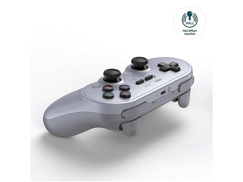 8Bitdo Pro 2 Bluetooth Wireless Gaming Controller with Hall Effect Joystick Update for Switch, PC, Android, and Steam Deck & Apple - Gray