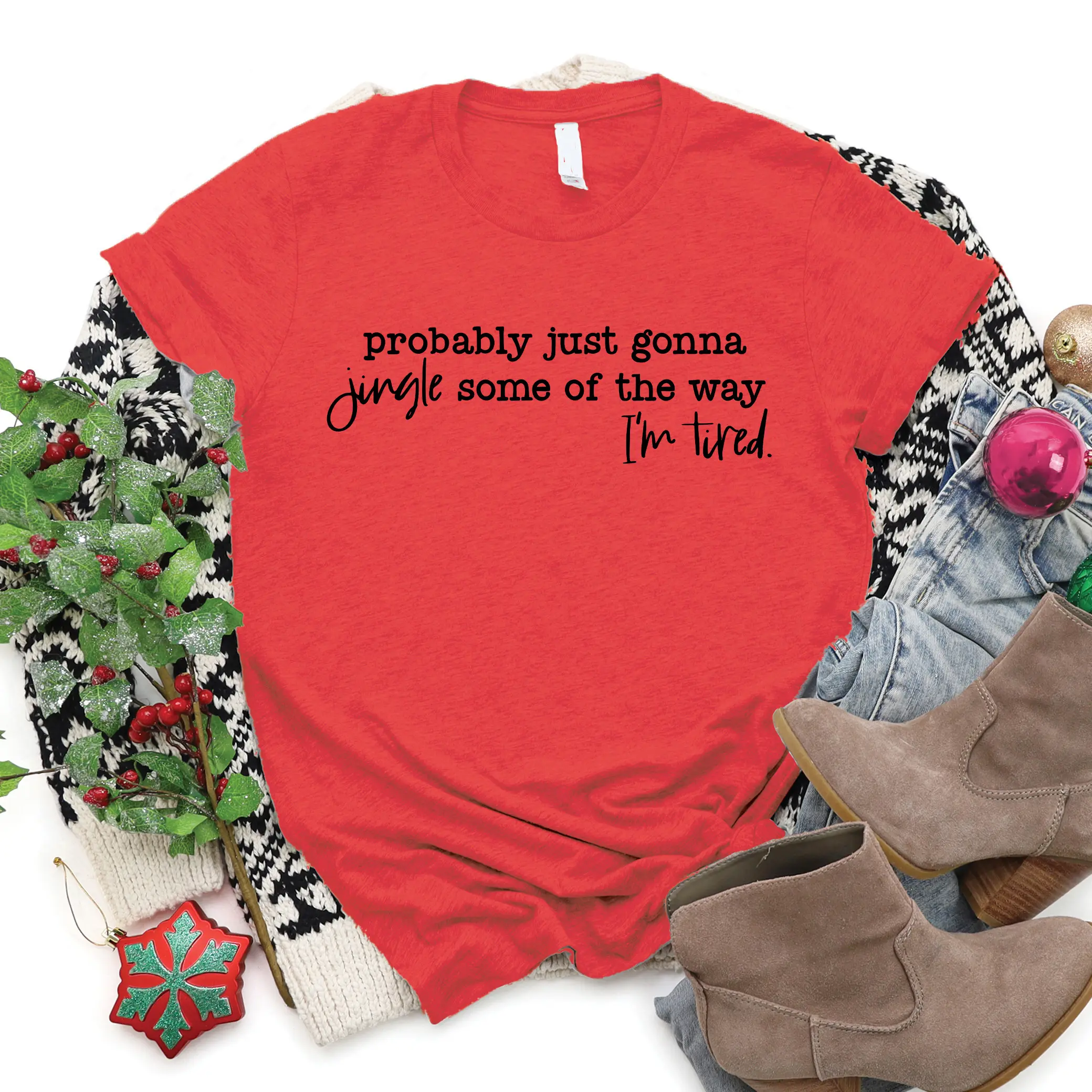 Love in Faith Women's Christian Casual Christmas T-Shirt - Vintage Style Top, Soft Cotton, Unisex Fit, Christmas Collection Tshirt