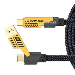 4 in 1 Multi Charging Cable, Universal fast charging cable 6Ft Nylon Braided with Type C/USB A Port PD 65W, USB C Data Cable Compatible with iPhone Macbook iPad Android Laptop Tablets