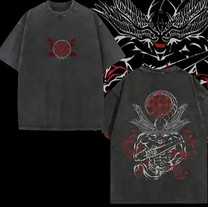 PODTIFY "Mahoraga" – Vintage Oversized Jujutsu Kaisen Anime Graphic Tee - Hoodie - Sweater, Dark Cursed Spirit Streetwear, Heavy Cotton Acid Wash Shirt, Soft Casual Unisex Apparel, Gift for JJK Fans