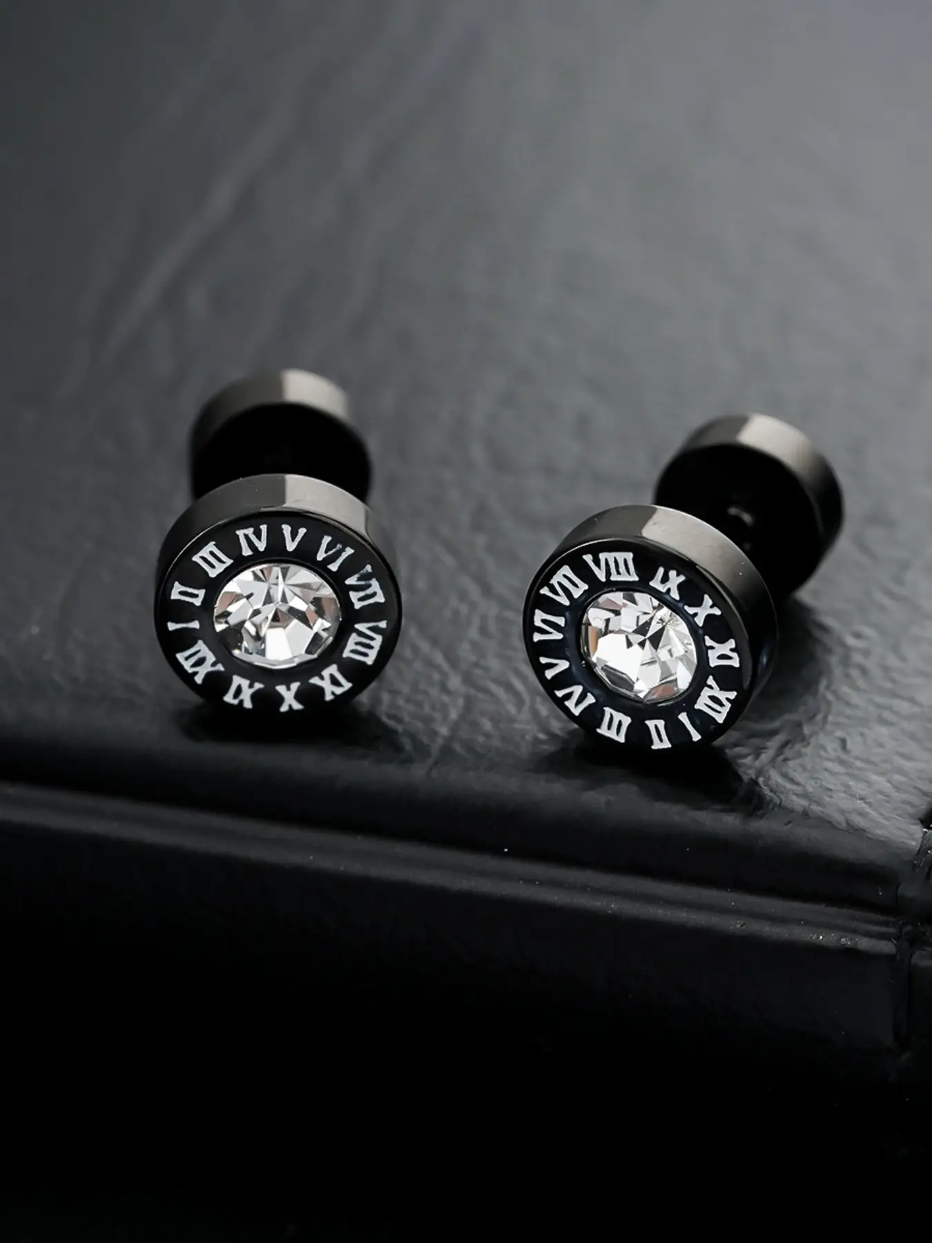 Men's Digital Stainless Steel Stud Earrings, High Quality Earrings, Earrings Studs, Trendy Hip Hop Design, Unique Fashion Jewelry, Versatile Daily Wear Gift Idea