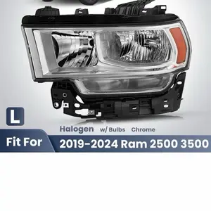 For 2019-2024 RAM 2500 3500 Halogen Chrome Headlight with Bulb Left Driver Side
