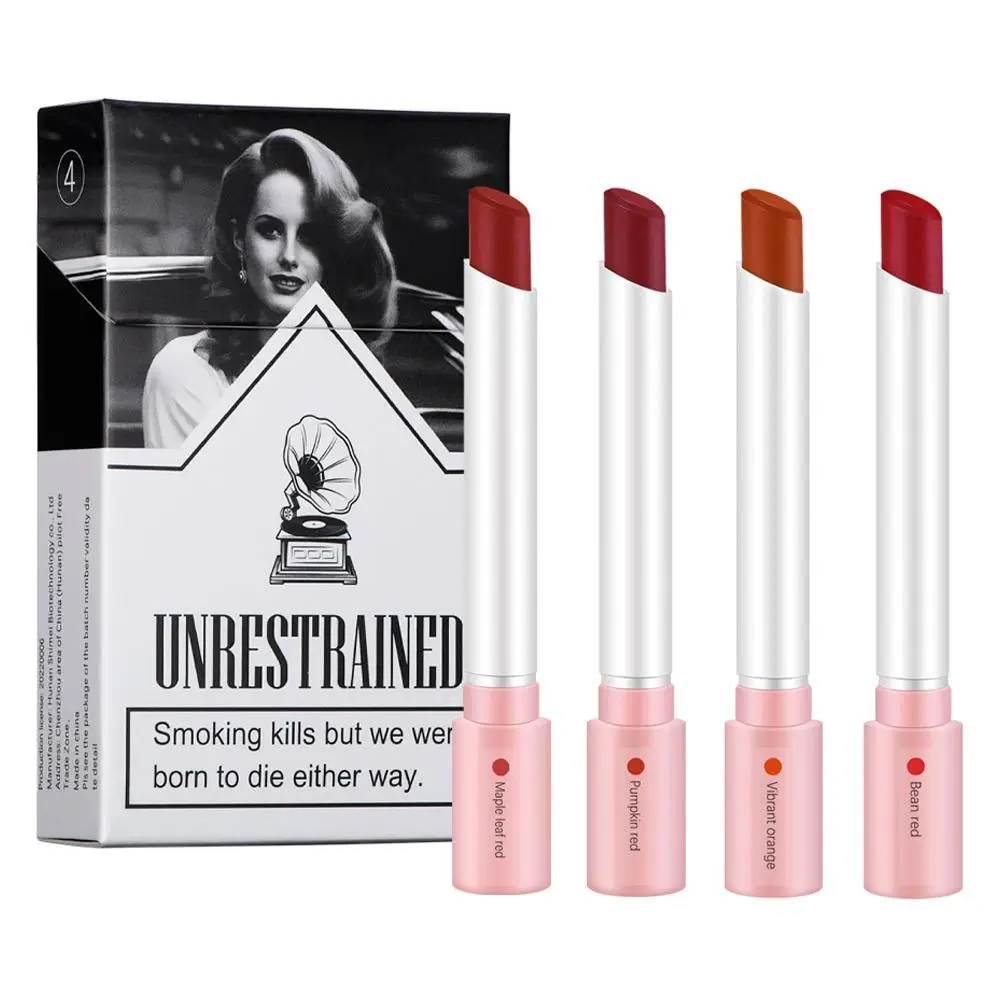 Matte Cigarette Design Package Lipstick, Long Lasting & Moisturizing Lip Balm, Nourishing & Easy Coloring Lip Stick for Girls & Women
