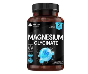 Magnesium Glycinate Supplements - 120 High Strength Capsules - 1040mg of Magnesium Providing 208mg Elemental Magnesium Per Serving - Pure Active Ingredient - UK Manufactured
