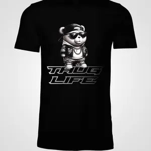 THUG LIFE Men's Top Crewneck T-Shirt - Casual Unisex Short Sleeves for Streetwear Wear - Tshirt, Shortsleeve