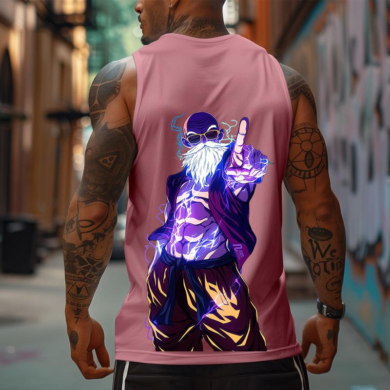 Dragon Ball DBZ Master Roshi Unisex Summer outfits men streetwear 80s 90s graphic tees cotton Anime tank tops men gifts