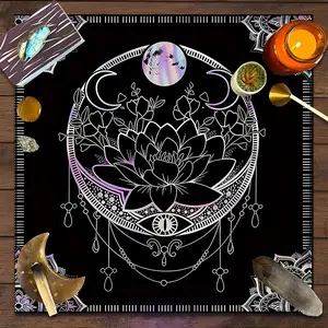 Witchy Altar Mat Design Square Tarot Tablecloth, Witchy Altar Mat home decor Altar Cloth Multiple Sizes Polyester Fabric, Easy to Clean and Maintain Decorative Divination Cloth for Spreads & Rituals Gift for family and friends