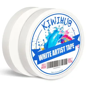2 Pack Art Tape Professional Artist Tape for Watercolor Paper White Masking Artists Tape for Painting Canvas Framing Acid Free 0.5inch Wide 295FT Long