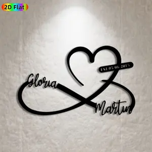 1pc Heart & Infinity Metal Wall Art, Romantic Heart Statue Mural, Ideal Gift for Valentine's Day, Wedding Anniversary, Weather-Resistant Metal Wall Decor Wall Sculptures, Perfect for Bedroom Wall & Garden Fence, Love Decor Enthusiasts