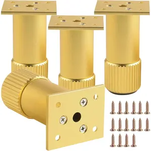 4 Pack  Furniture  4 Inch Metal Cylinder Couch  Risers Bathroom Cabinet Support  Extensions End Table  Bed Frame  Replacement