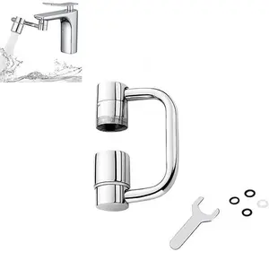 1080 °   Swivel Faucet Extender, Metal Rotatable Sink Faucet Aerator with Brass Extension, Dual Function 2 Modes Kitchen & Bathroom Sink Sprayer, Faucet Attachment for Gargle/Eye/Face Washing