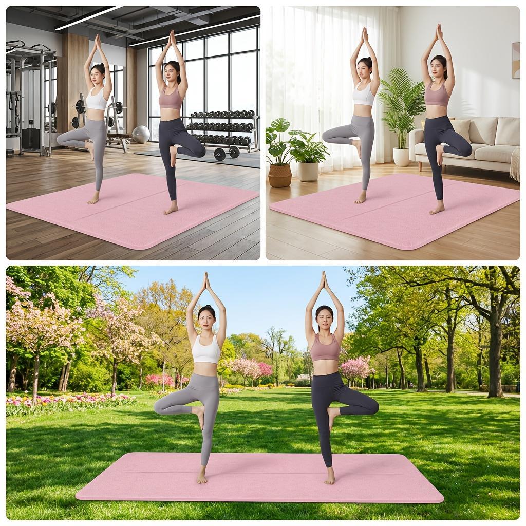 Double Non-Slip Yoga Mat - 6.0x4.0/6.0x2.0 ft Enlarged 8mm Thick Multifunctional Pilates Floor Exercise Equipment Mat, Home Gym Fitness Accessory for Home & Outdoor Use
