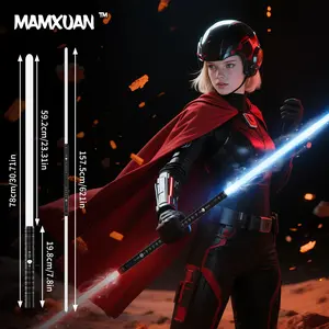 MAMXUAN,Light Saber Toy, 1 Count/2 Counts USB Rechargeable Lightsaber Toys with 15 Color RGB Changing, 4 Modes Light Saber Toy With Sound, Sword Toy for Families & Adult