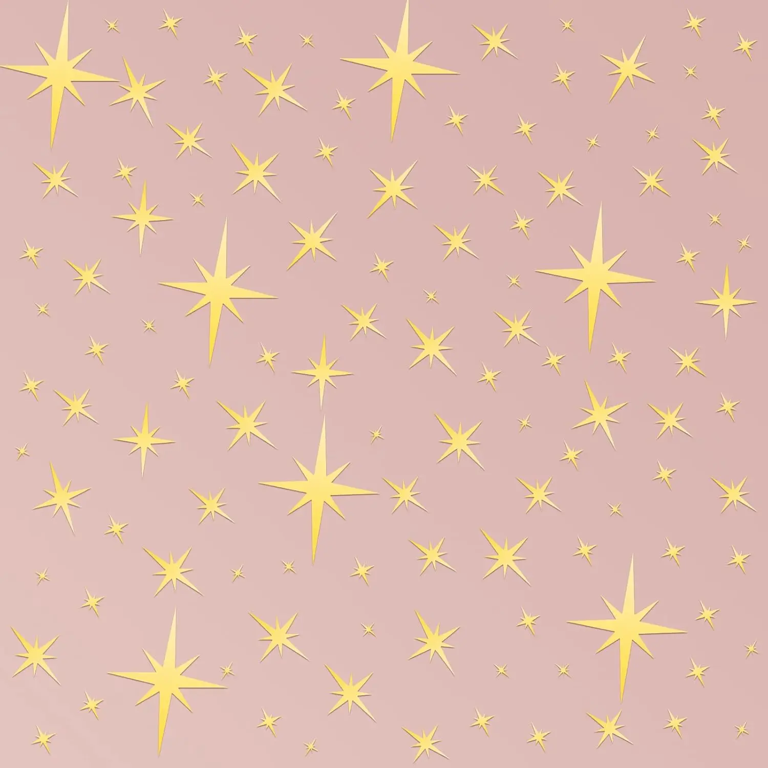 82 Pieces Mirror Wall Stickers Star Wall Decals Decor Removable 3D Acrylic Mirror Star Setting Sticker for Ceiling Home Bedroom Living Room Girls Room Decor(Gold)