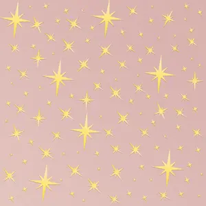 82 Pieces Mirror Wall Stickers Star Wall Decals Decor Removable 3D Acrylic Mirror Star Setting Sticker for Ceiling Home Bedroom Living Room Girls Room Decor(Gold)