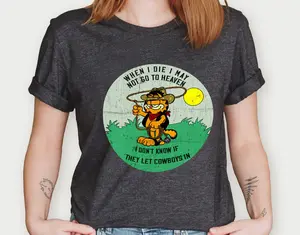 Cowboy Garfield Shirt, Cartoon Shirt, Movie Quote Shirt, Garfield Lovers Gift, 90s Movie Shirt, Garfield Memes