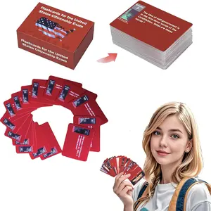 US Citizen Test Flash Cards 2025, cards for citizenship of the 100 USCIS questions, Questions and Answers Flashcards, American Citizenship Exam (red, 100 Cards)