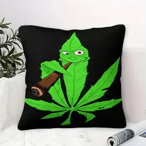Pepe the Weed Leaf Throw Pillow with Pillow Core - a Fun Gift for 420 Culture Enthusiasts,Suitable for Decorating Cushions in Exclusive Leisure Areas for Cannabis Enthusiasts,Male Caves University Dormitories,and Relaxation Lounges