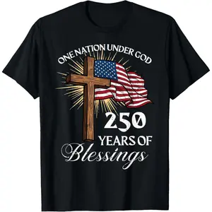 One Nation Under God 250 Years 250th Anniversary USA Men T-Shirt