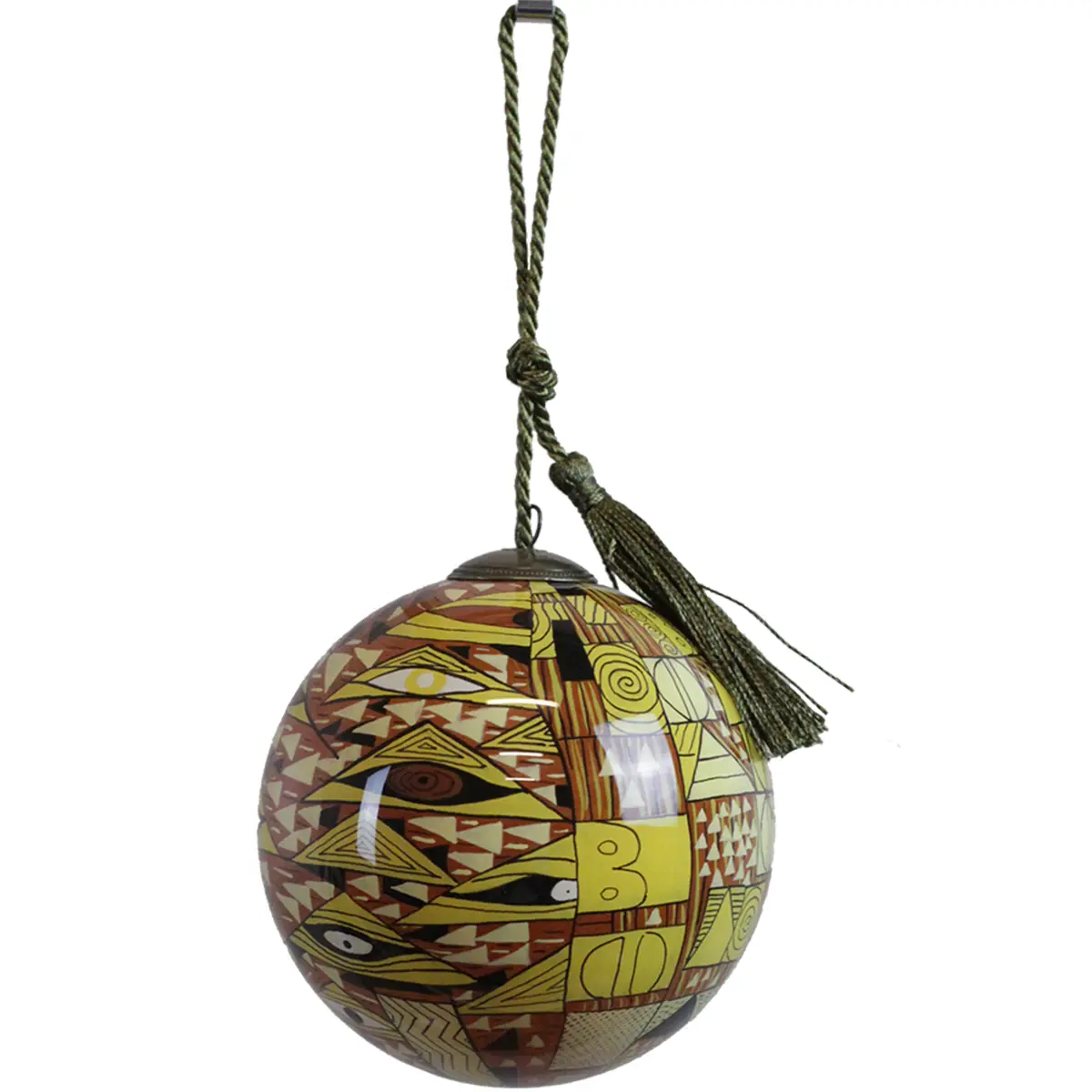 Hand-Blown Glass Ornament Hand-Painted from Inside Glass Ball Klimt Adele Bloch-Bauer Christmas Tree Ornament Holiday Decor House Gift