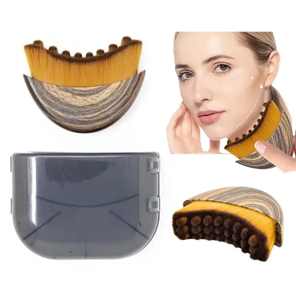1/2 PCS Face Brush for Sculpting – Anti-Puffiness, Detox & Lift, Improves Skin Glow & Absorption (1 Pcs Contour Face Brush)