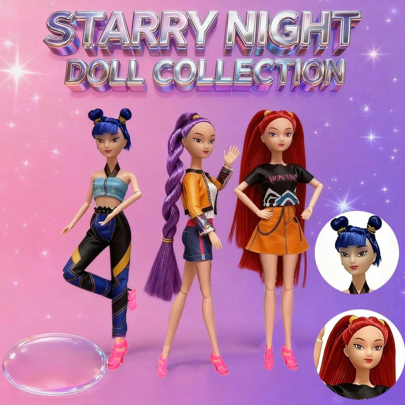 [New Year Gift] Anime Action Figure Doll Set of 3 Rumi Mira Zoey 11.5-12 Inches Joint Movable Collectible Dolls for Fans Kids Desk Display Halloween