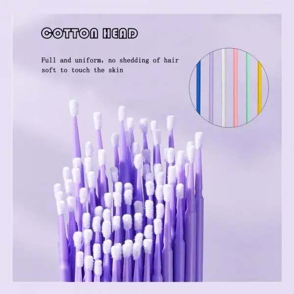 100 Count Ultra-Fine Tip Applicators with Gentle Touch for Eyeliner Detailing and Daily Care, Cotton, Stick Form, 100pcs Multiple Uses, High-Elastic Nanofiber, Normal, 15Cm*11Cm*3Cm, Nano Cotton Swabs, Personal Care, Long Lasting, 15X11x3 Cm,