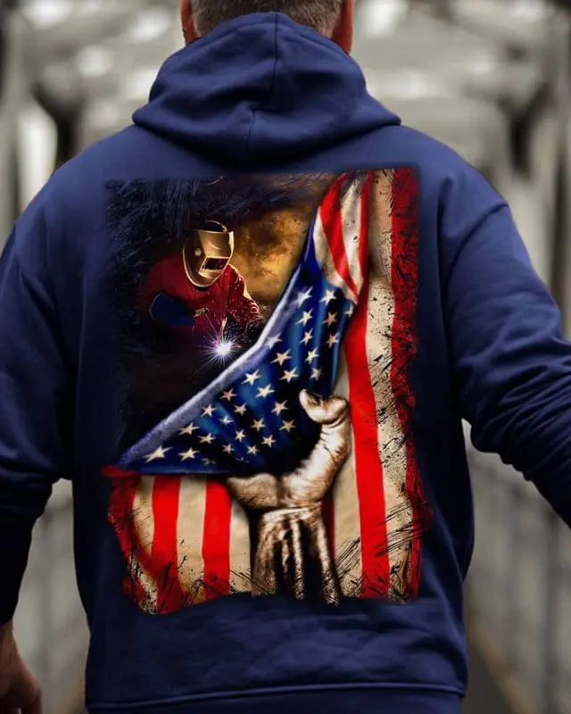 Proud Welder Hoodie – Welding Graphic Workwear Pullover for Blue Collar Men, Rugged Everyday Sweatshirt