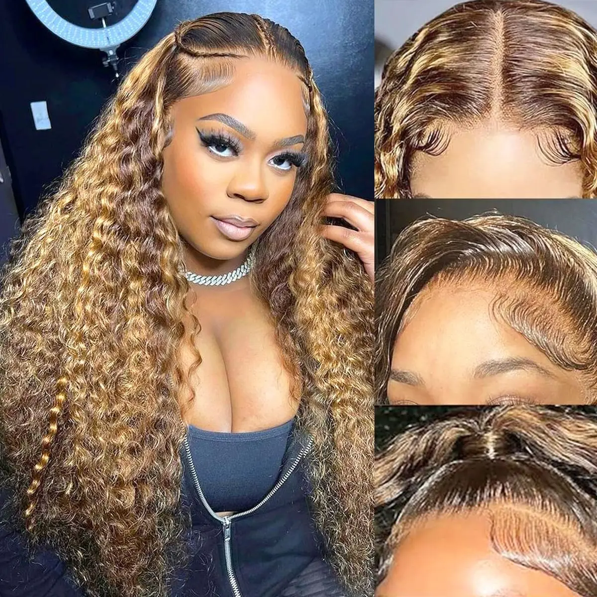 【Live Only】13x4 Deep Wave Frontal Wig Human Hair Pre Plucked 4/27 Deep Wave Wig for Women Deep Wave Lace Front Wigs Human Hair