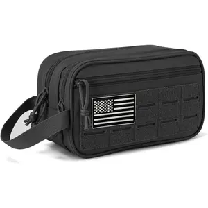 Men's outdoor tactical toiletry bag, women's cosmetic bag, multi-compartment, waterproof, MOLLE system storage bag, EDC tool bag, small shaving kit, travel shower bag, grooming bag