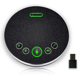 Speakerphone Conference Microphones,  Conference Speaker 360?Voice Pick up with 4 AI Noise Cancellation Mics USB/Dongle/ Connection 8 Hour Call Time for 8-12 People