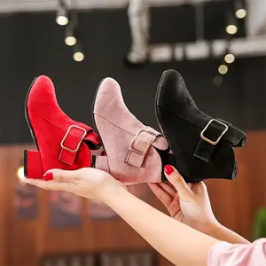 Fall/Winter Girls' Chic Fur Trim Flip-Top Boots - Low Heel, Cozy & Non-Slip | Daily Wear & Christmas Gifts! #FallWinterGirlsBoots #FurTrimHeeledBoots #ChristmasKidsWear