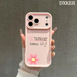 Spanish Bible Verse Floral Pattern Phone Case, Soft Silicone, Fully Protected and Shockproof For iPhone 17 16 15 Pro Max 14 13 12 11 Plus Air Cover