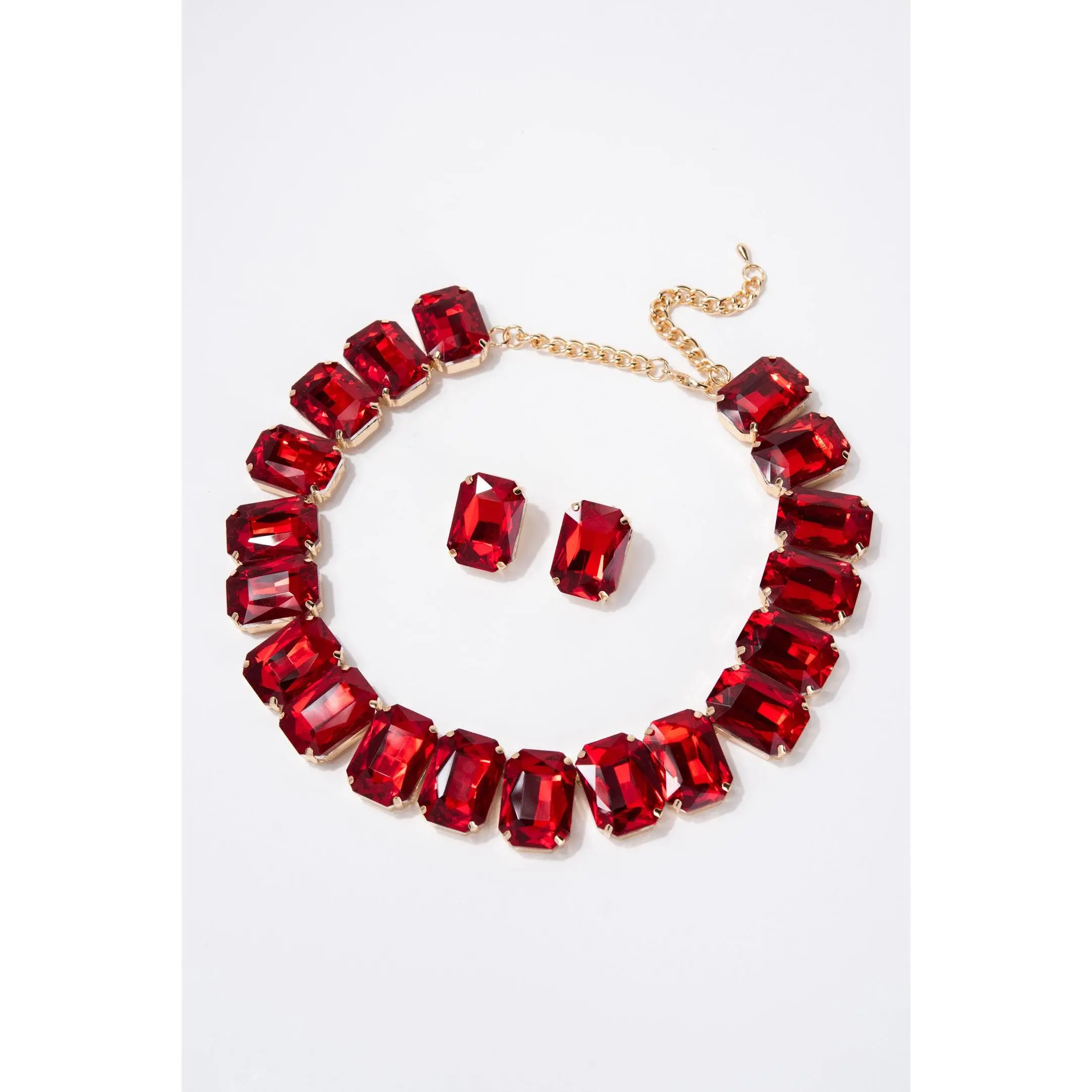 Lexi Crystal Octagon Cut Collar Necklace Set